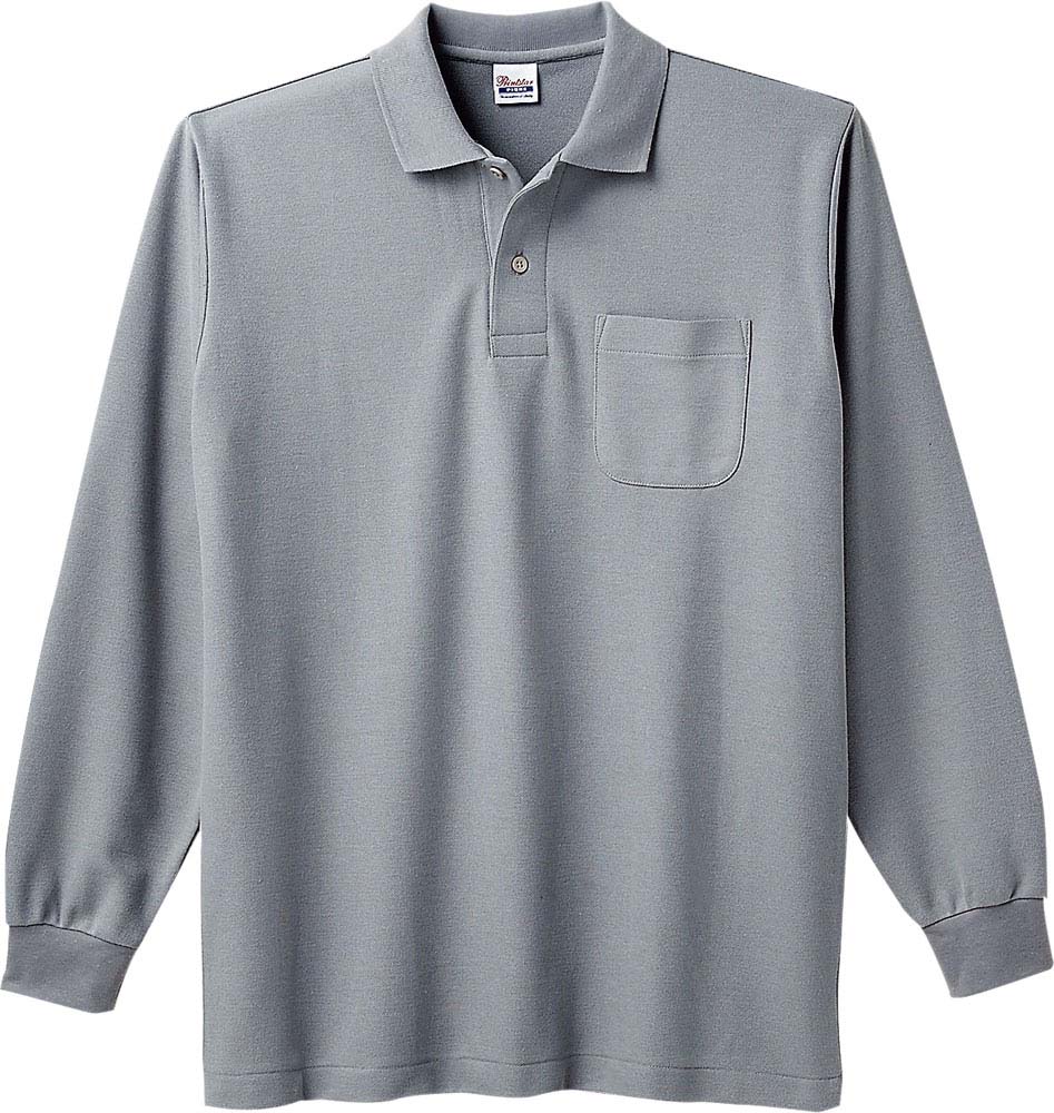 T／C長袖ポロシャツ（ポケット付）ホワイト　3L